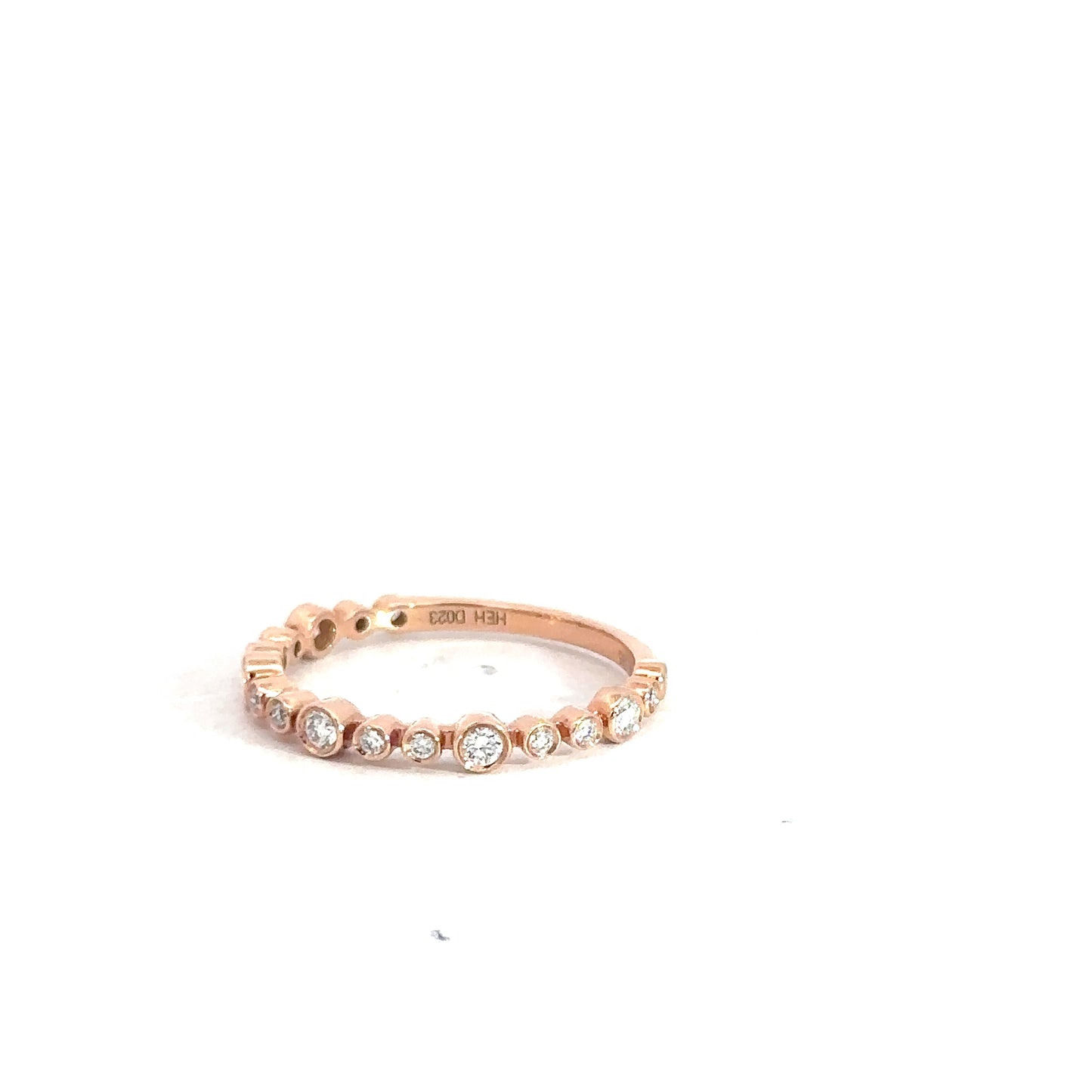 14k Rose Gold Diamond Band .23cttw