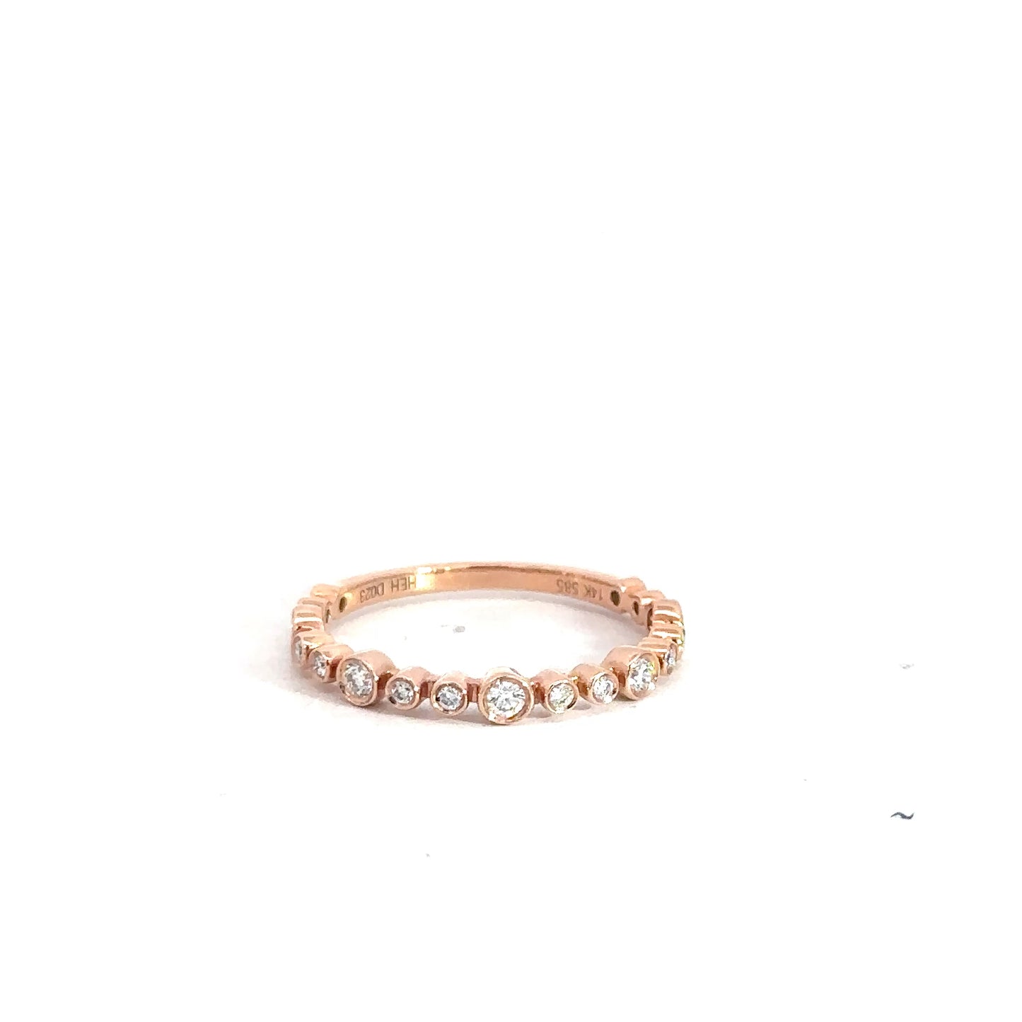 14k Rose Gold Diamond Band .23cttw