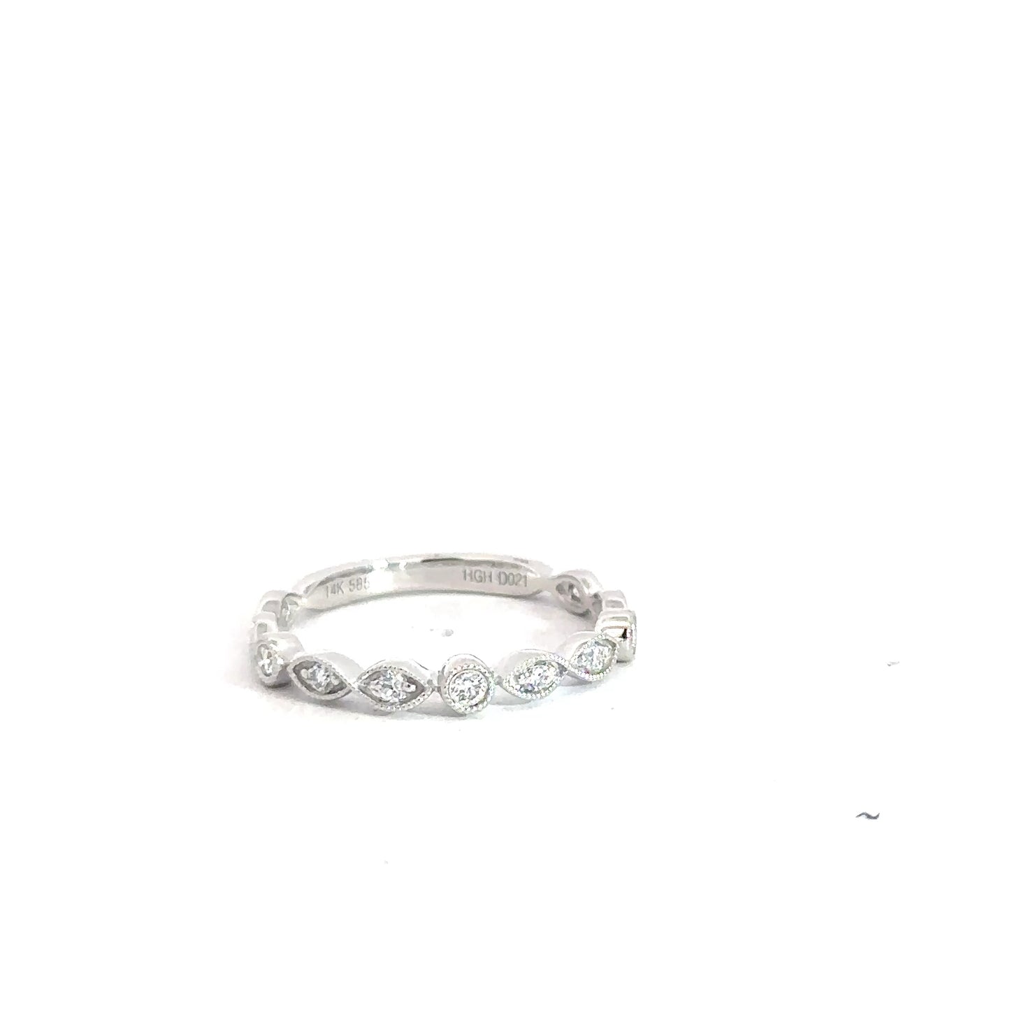 14k White Gold Diamond Band .21cttw