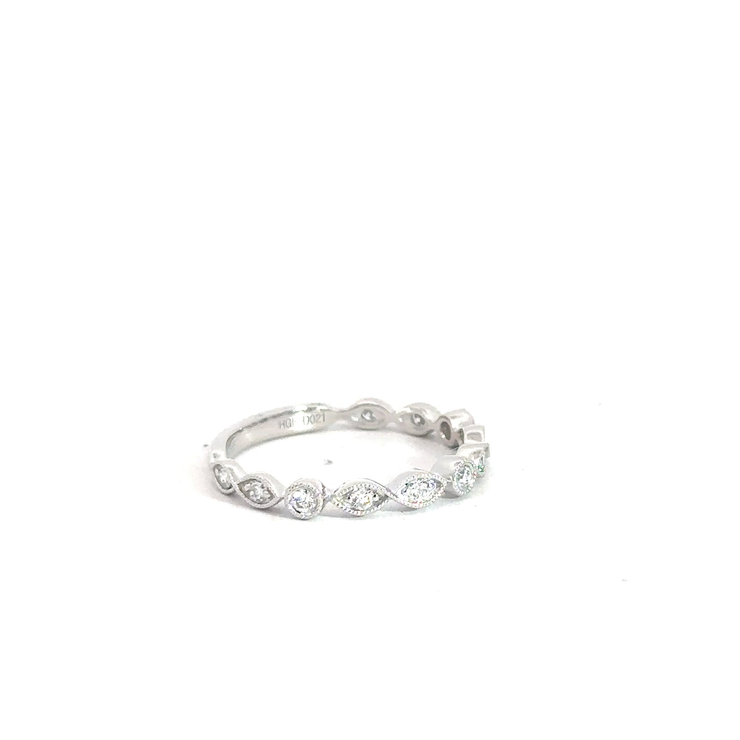 14k White Gold Diamond Band .21cttw