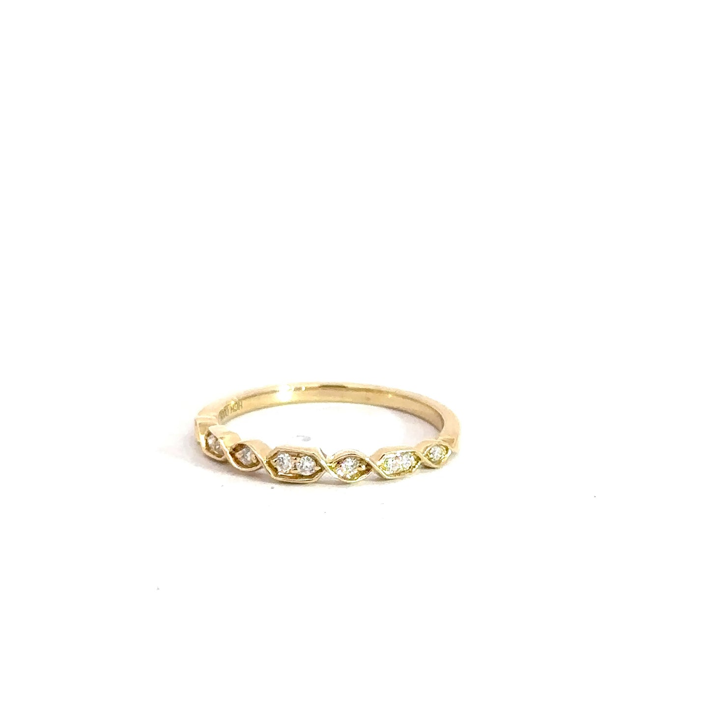 14k Yellow Gold Stackable Diamond Band .09cttw