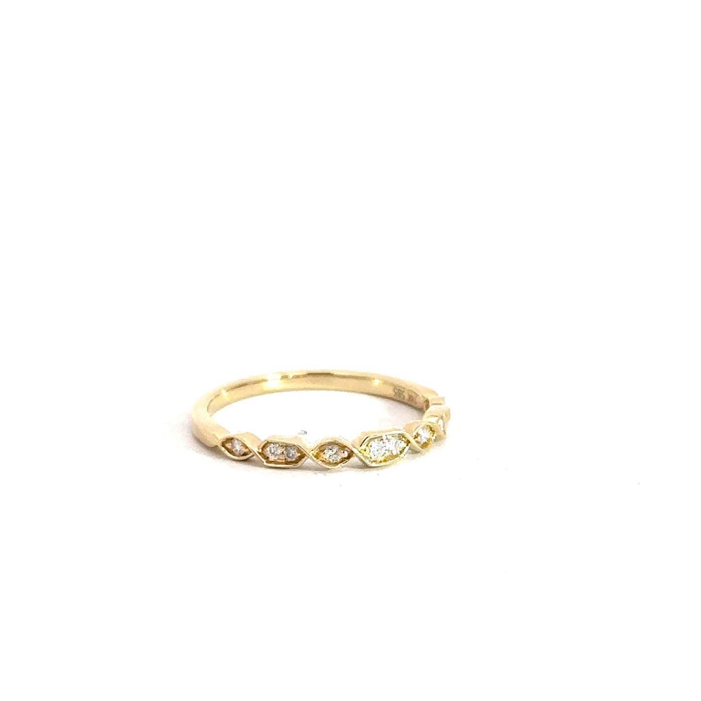 14k Yellow Gold Stackable Diamond Band .09cttw
