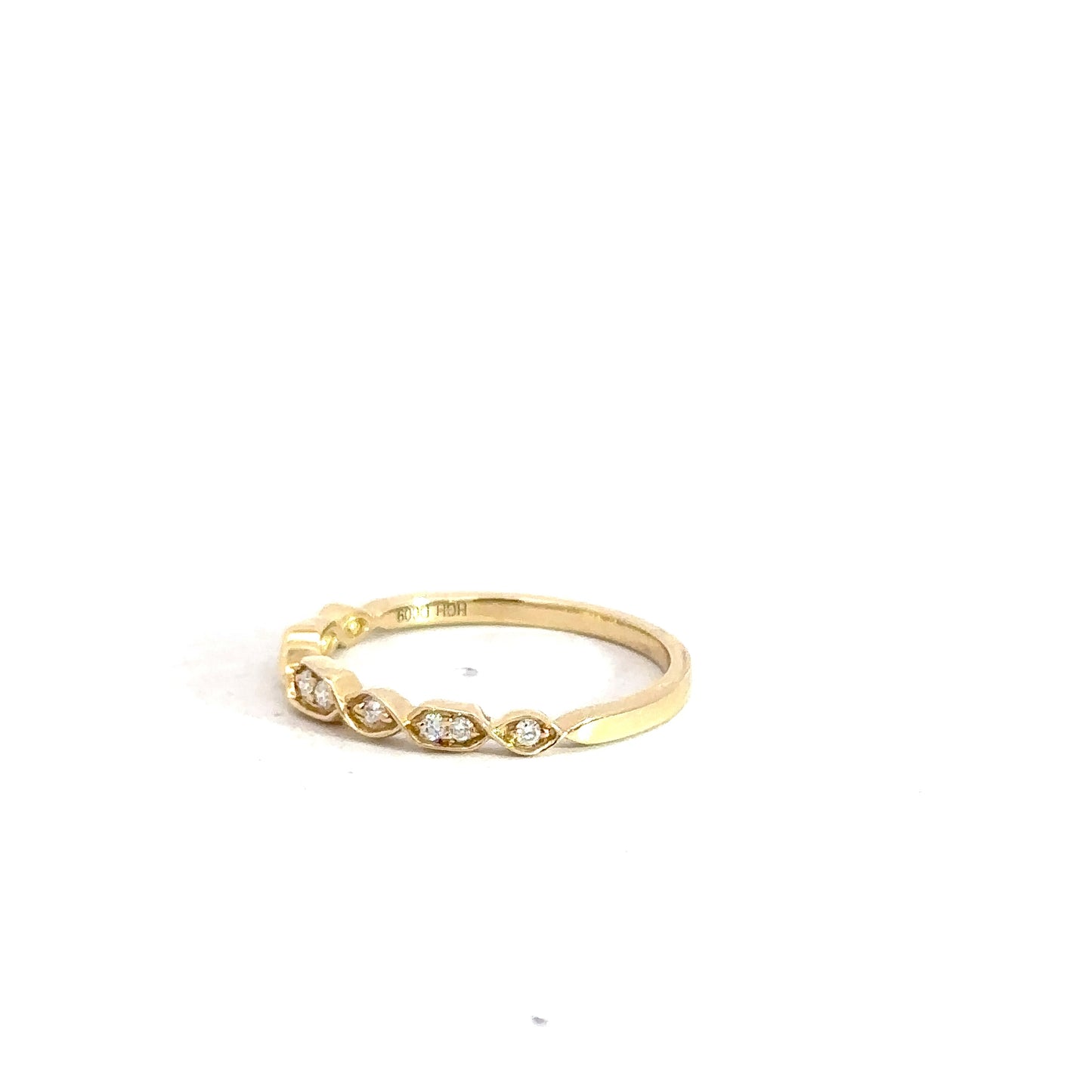 14k Yellow Gold Stackable Diamond Band .09cttw