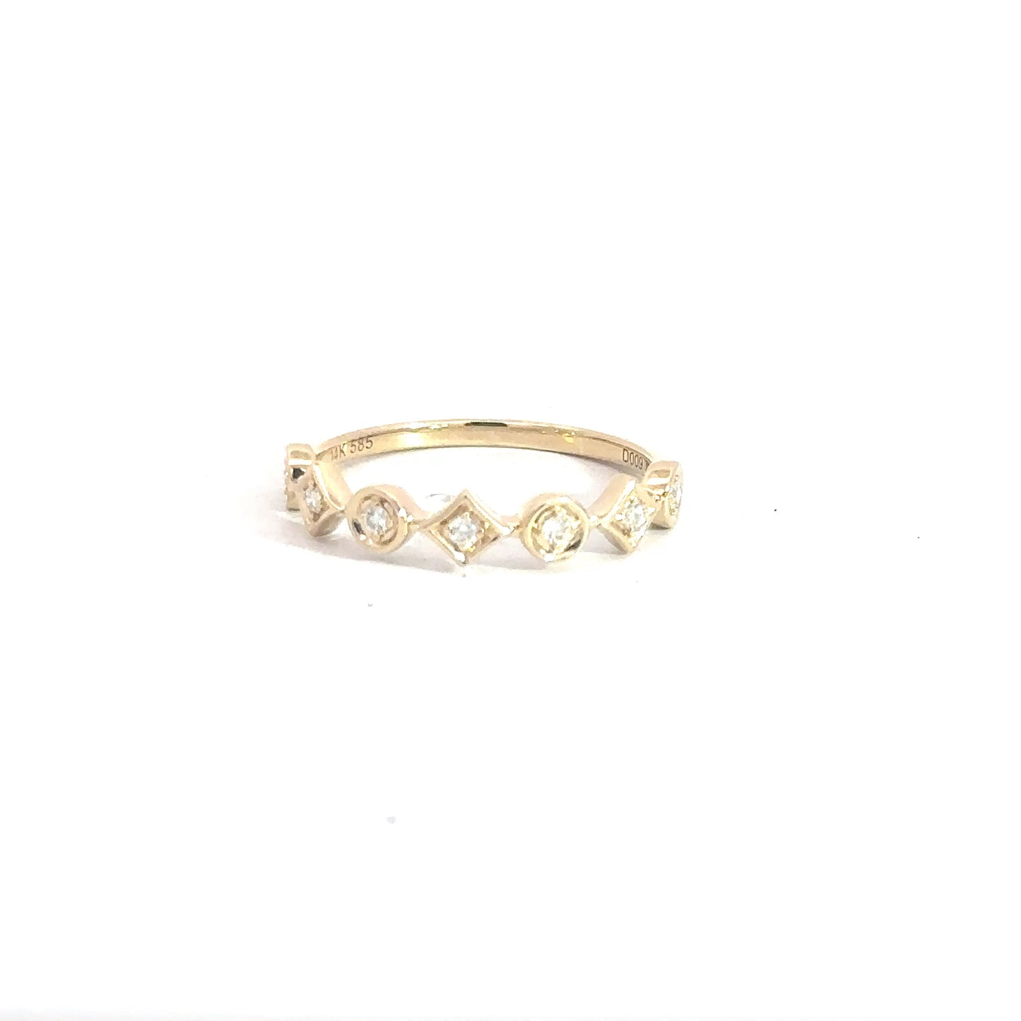 14k Yellow Gold Diamond Stackable Band .09cttw