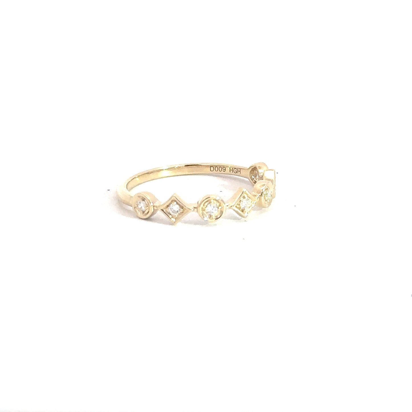 14k Yellow Gold Diamond Stackable Band .09cttw