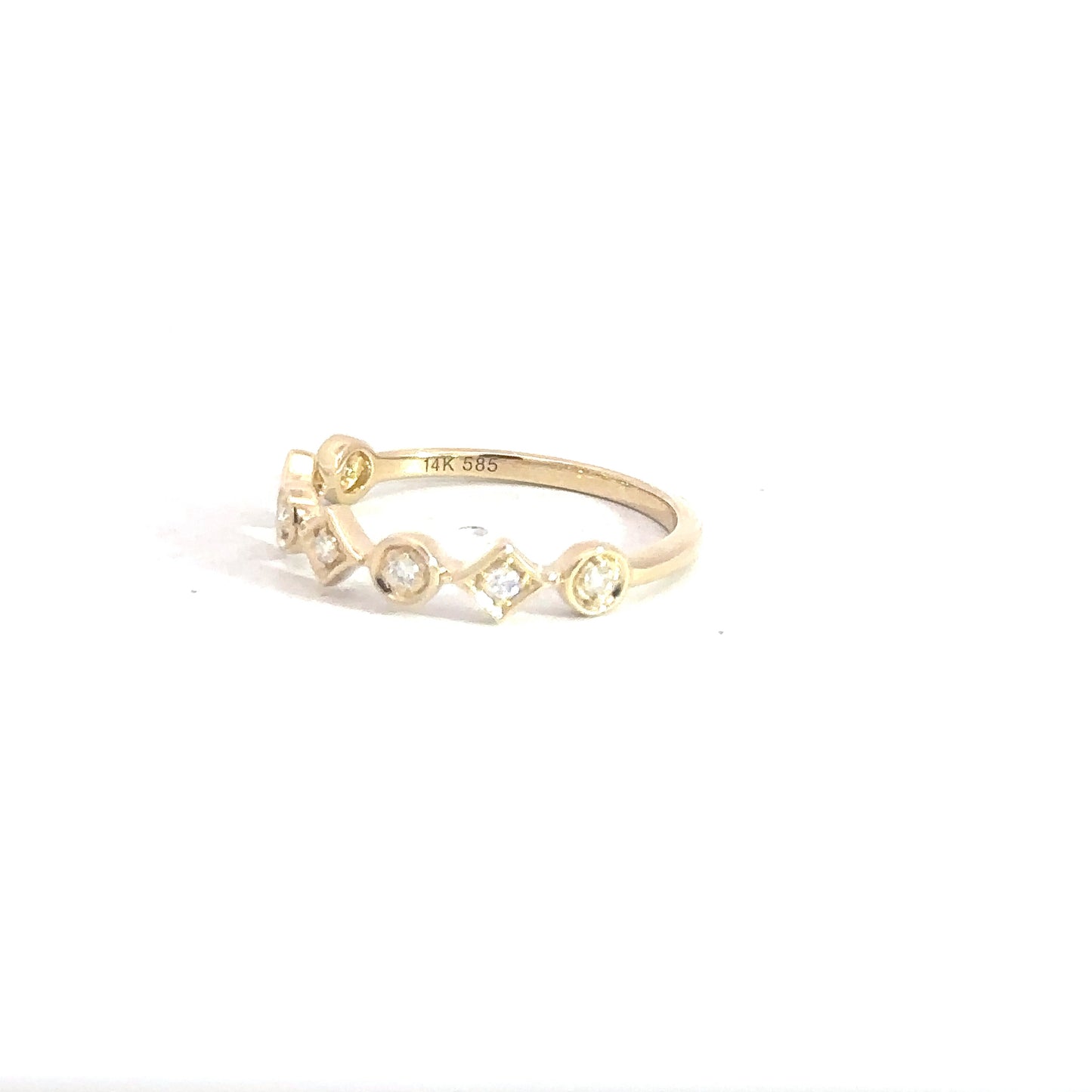 14k Yellow Gold Diamond Stackable Band .09cttw