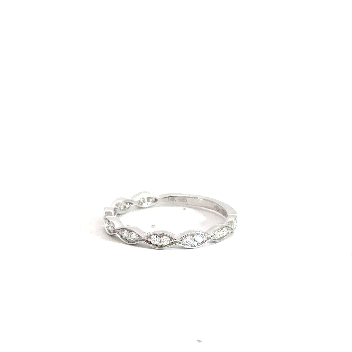 14k White Gold Diamond Fashion Ring .19cttw