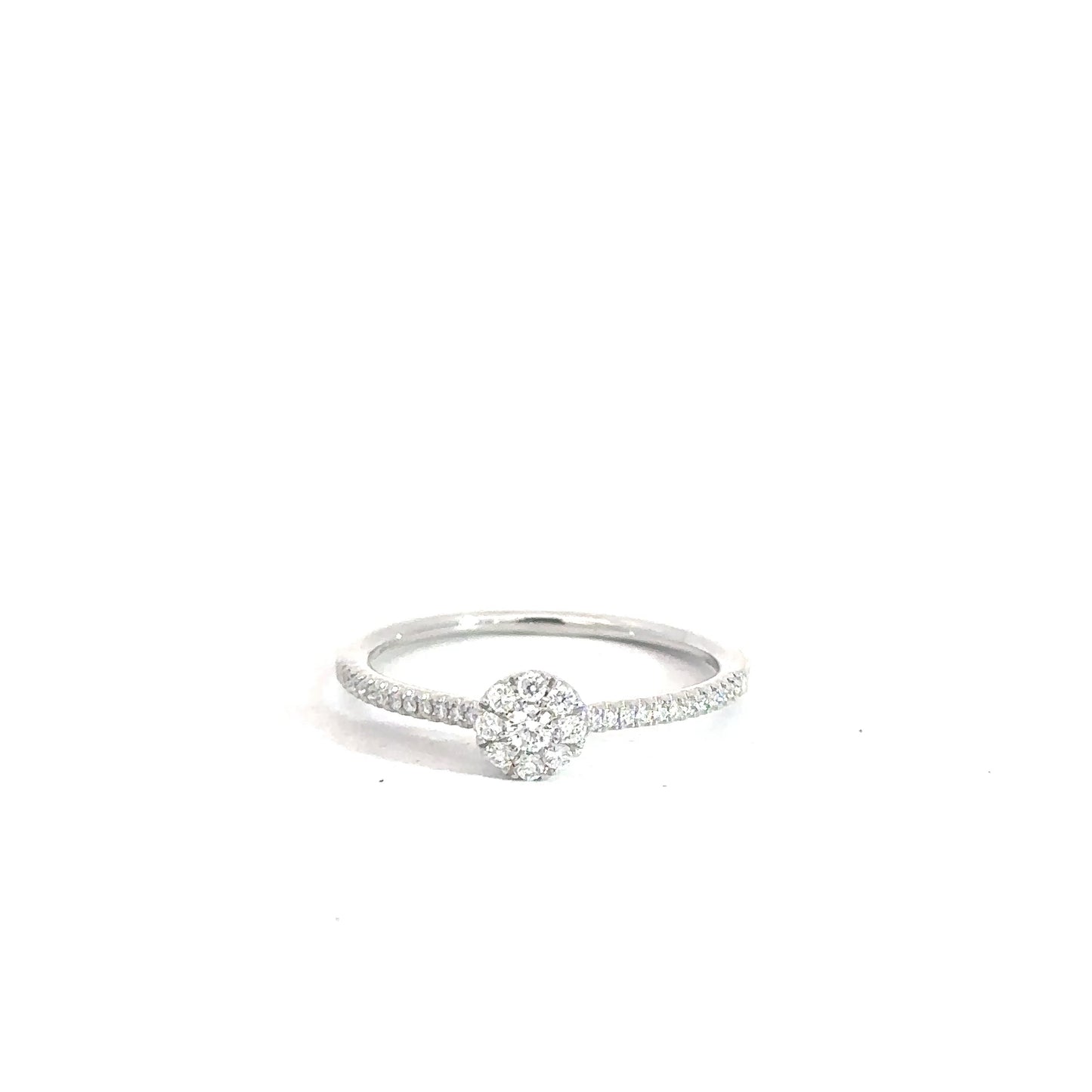 14k White Gold Diamond Cluster Ring .18cttw