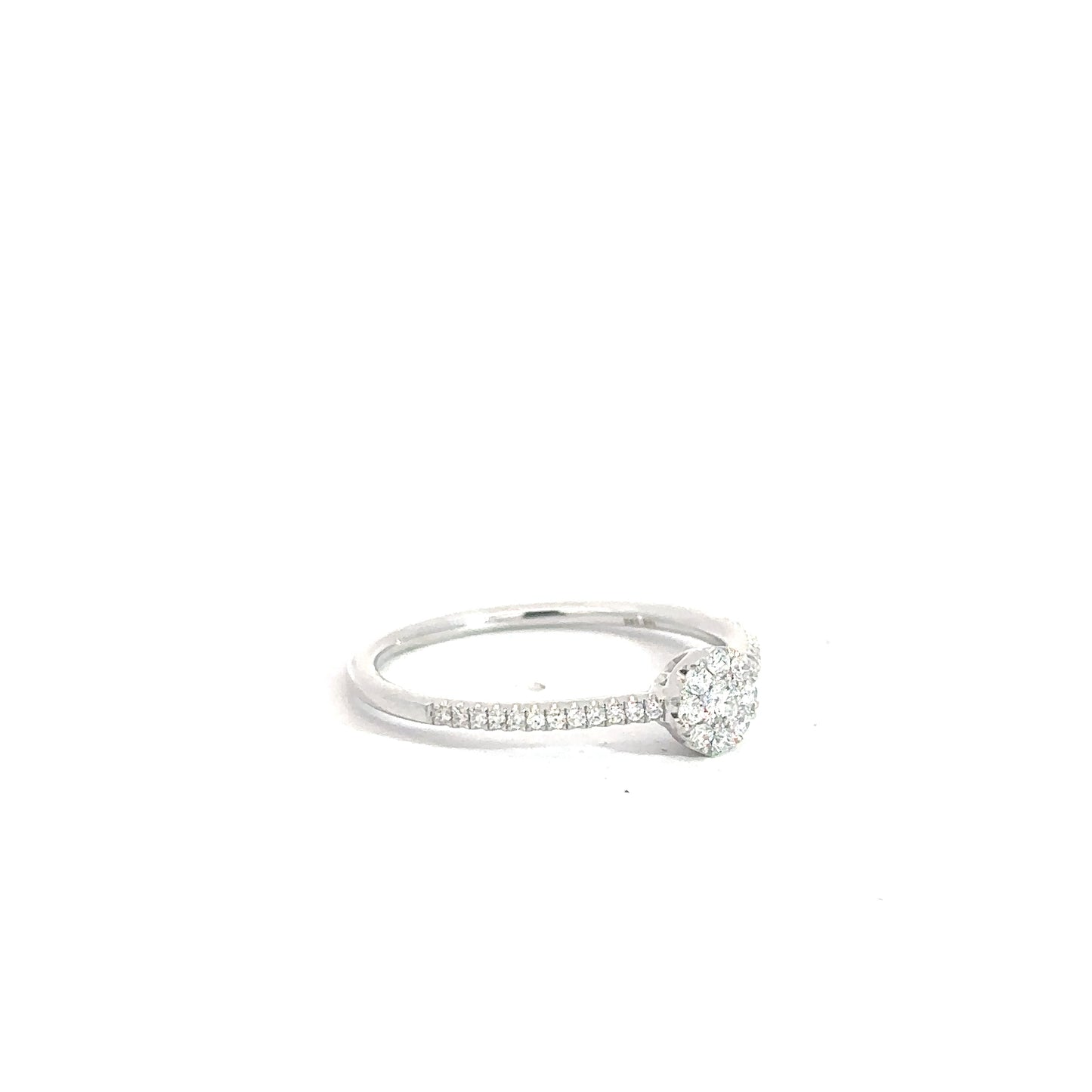 14k White Gold Diamond Cluster Ring .18cttw