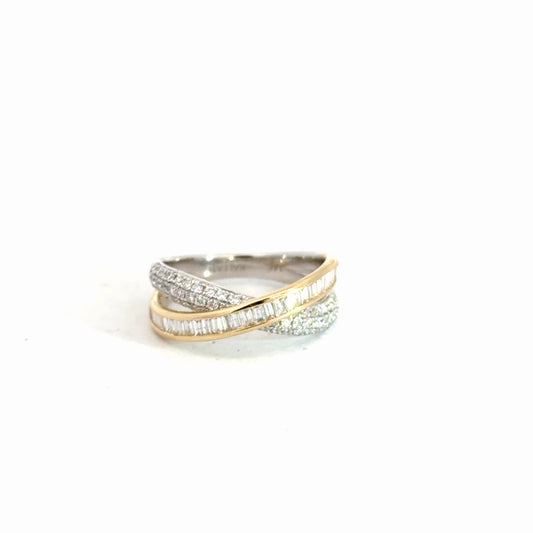 14k Yellow & White Gold Diamond Fashion Ring 1.13cttw