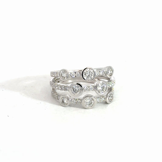 14k White Gold Diamond Fashion RIng 1 7/8cttw
