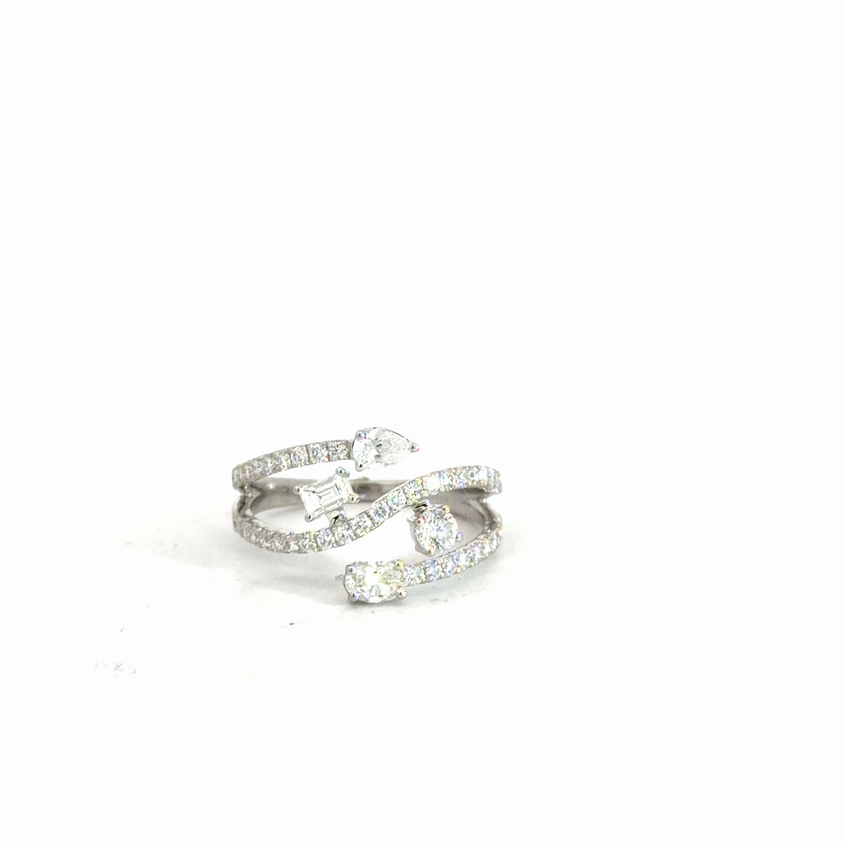 14k White Gold Diamond Fashion Ring 1.05cttw