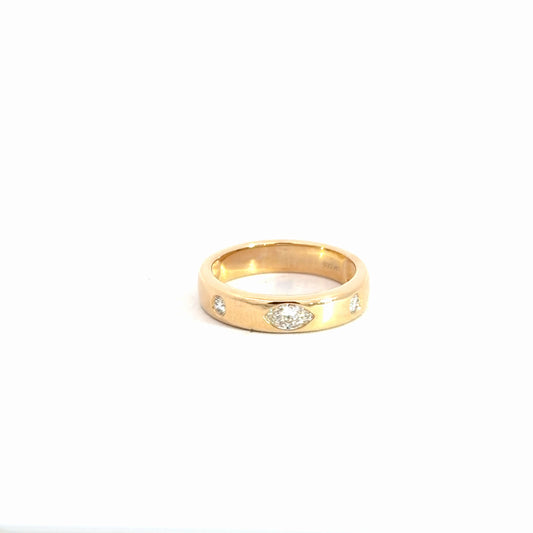 14k Yellow Gold Diamond Band.28cttw