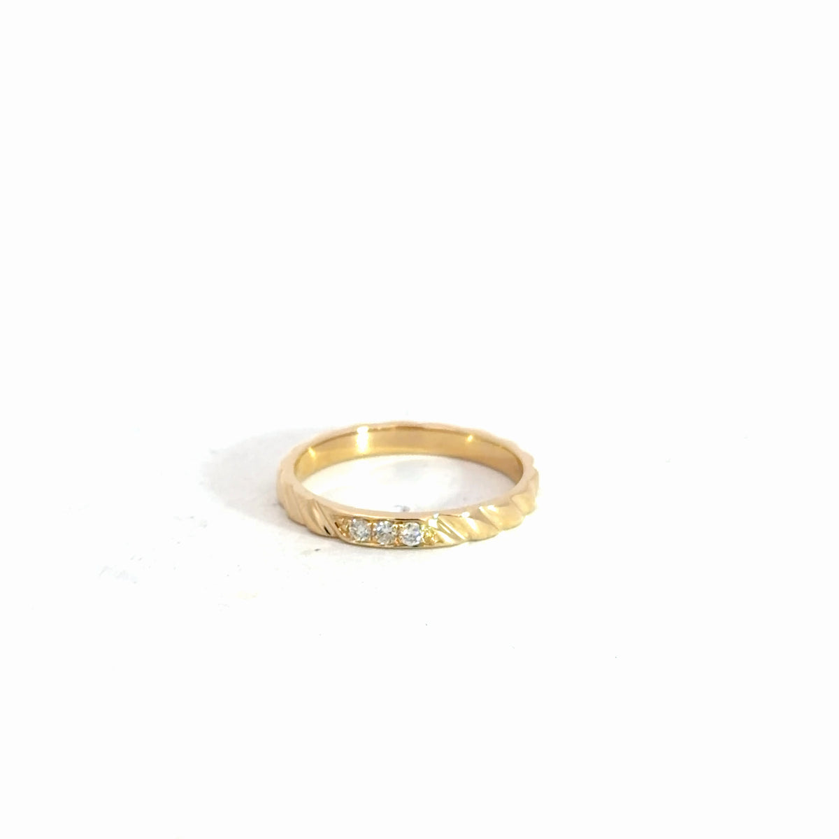 14k Yellow Gold Diamond Band .07cttw