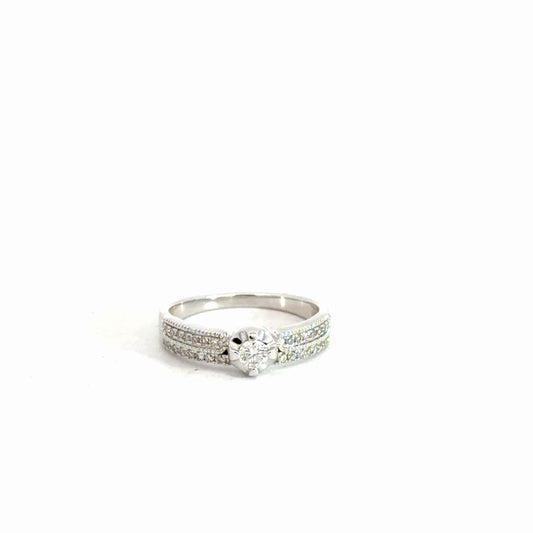 14k White Gold Diamond Ring .32cttw