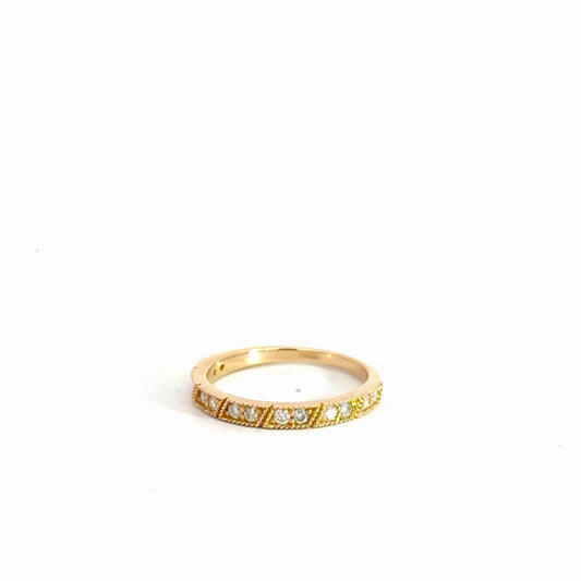 14k Yellow Gold Diamond Band .27cttw