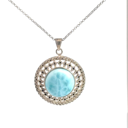 Larimar Circle Pendant