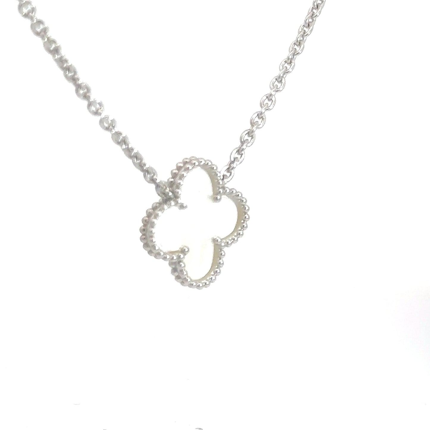 Sterling Silver Mother of Pearl Clover Pendant