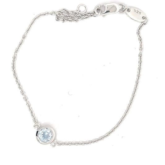 Sterling Silver Aquamarine Bracelet