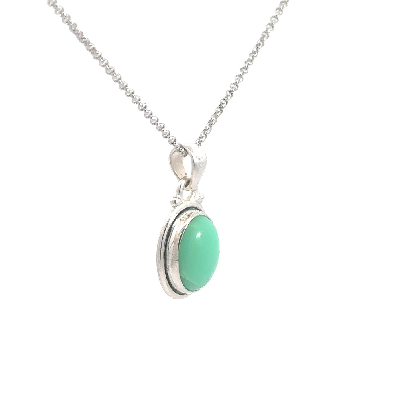 Sterling Silver Chrysoprase Pendant