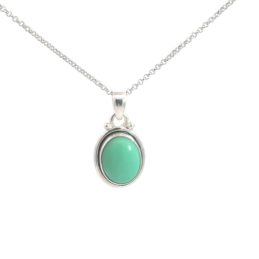 Sterling Silver Chrysoprase Pendant