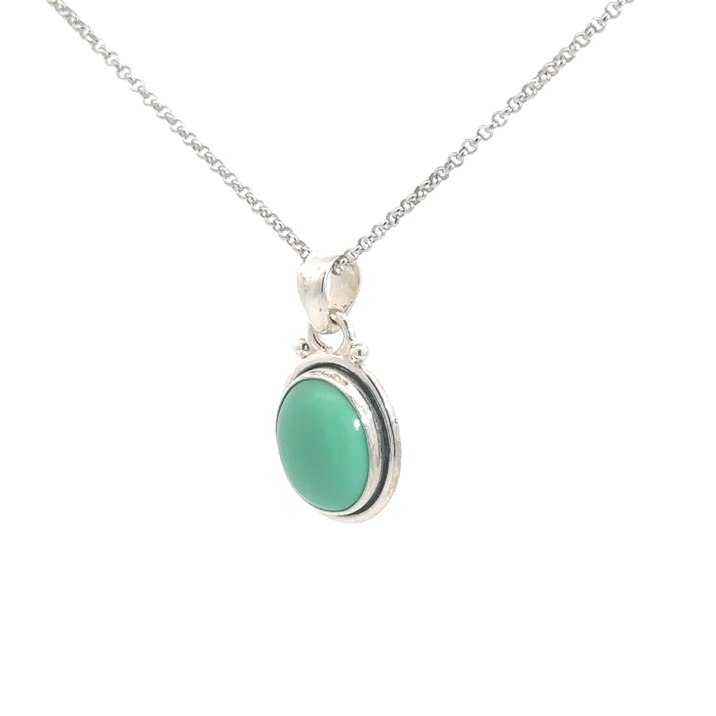 Sterling Silver Chrysoprase Pendant