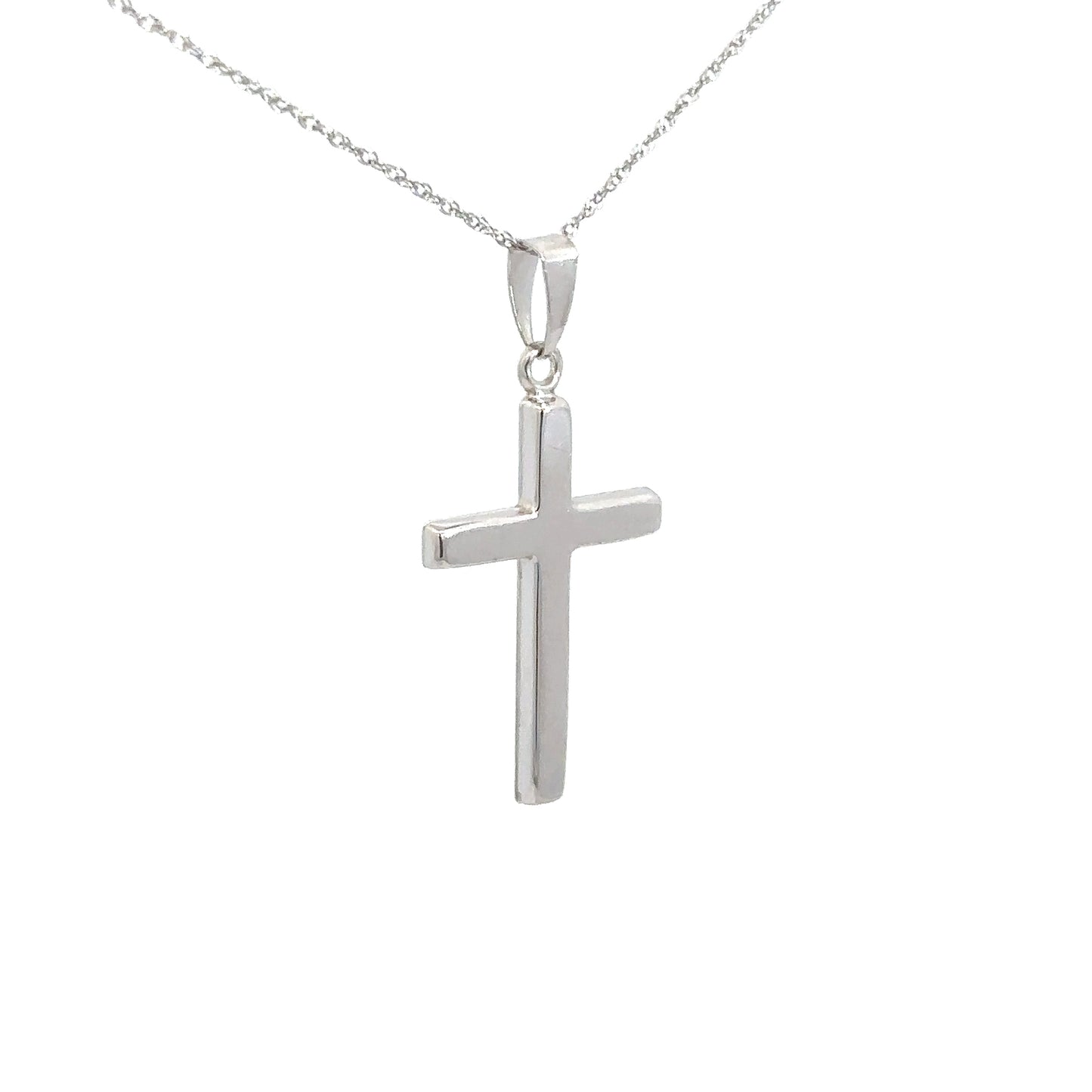 14k White Gold Cross
