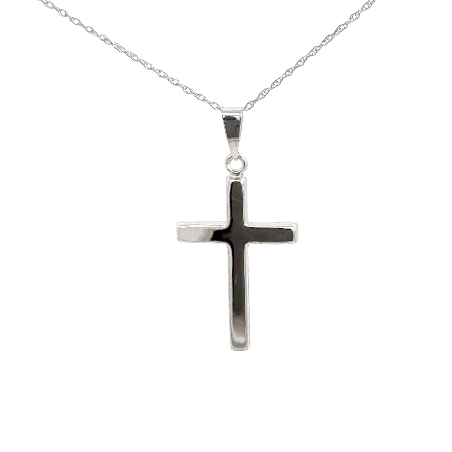 14k White Gold Cross