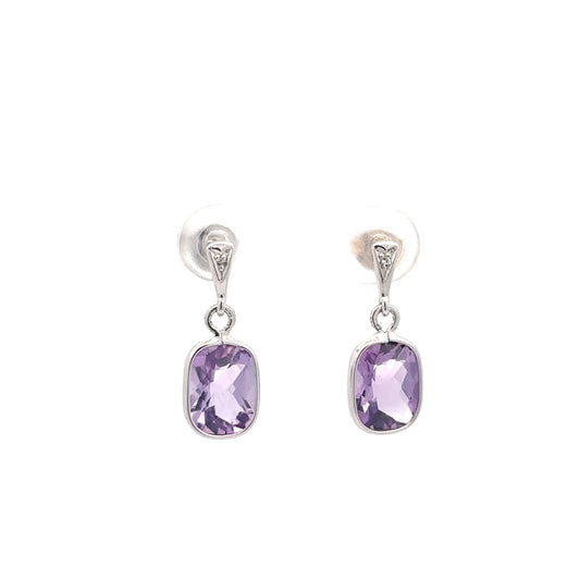 Sterling Silver Amethyst Dangle Earrings