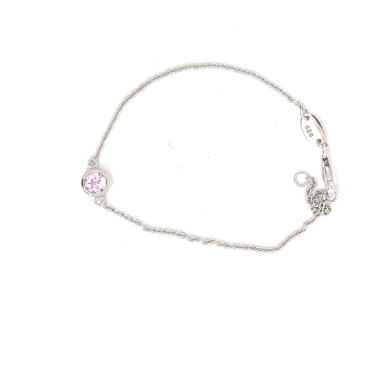 Sterling SIlver Pink Topaz Bracelet