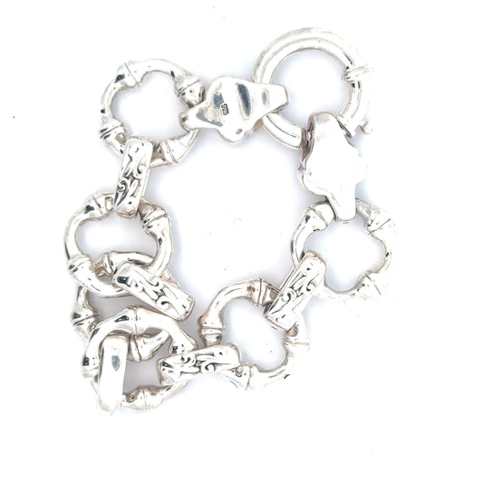 Sterling Silver Chunky Textured Bracelet