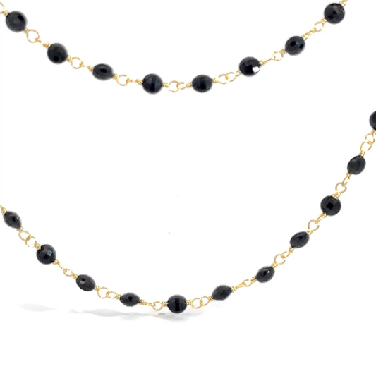 Sterling Silver Yellow Gold Plated Labradorite Necklace 36"