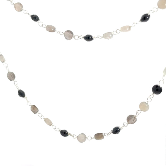 Sterling Silver Labradorite Beaded Necklace