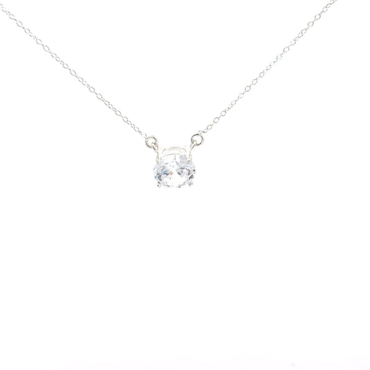 Sterling SIlver Stationary Cubic Zirconia Pendant