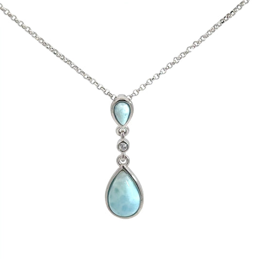 Teardrop Larimar Pendant