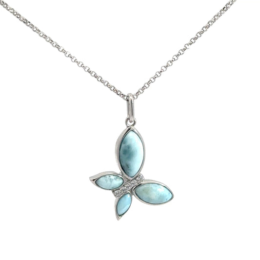 Larimar Butterfly Pendant