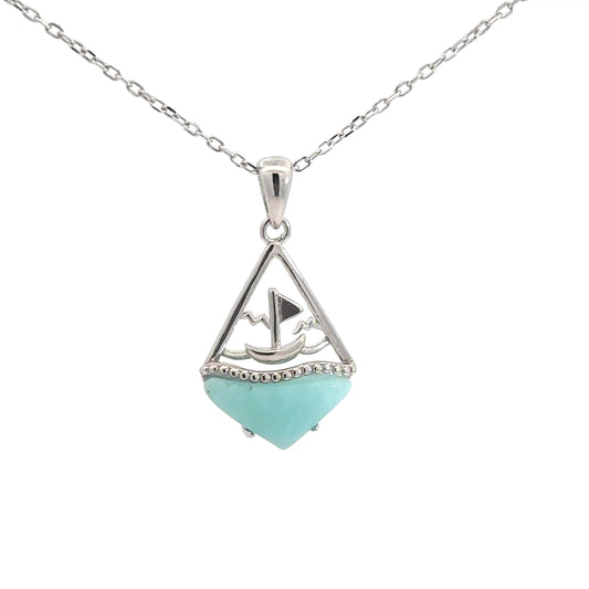 Larimar Sailboat Pendant