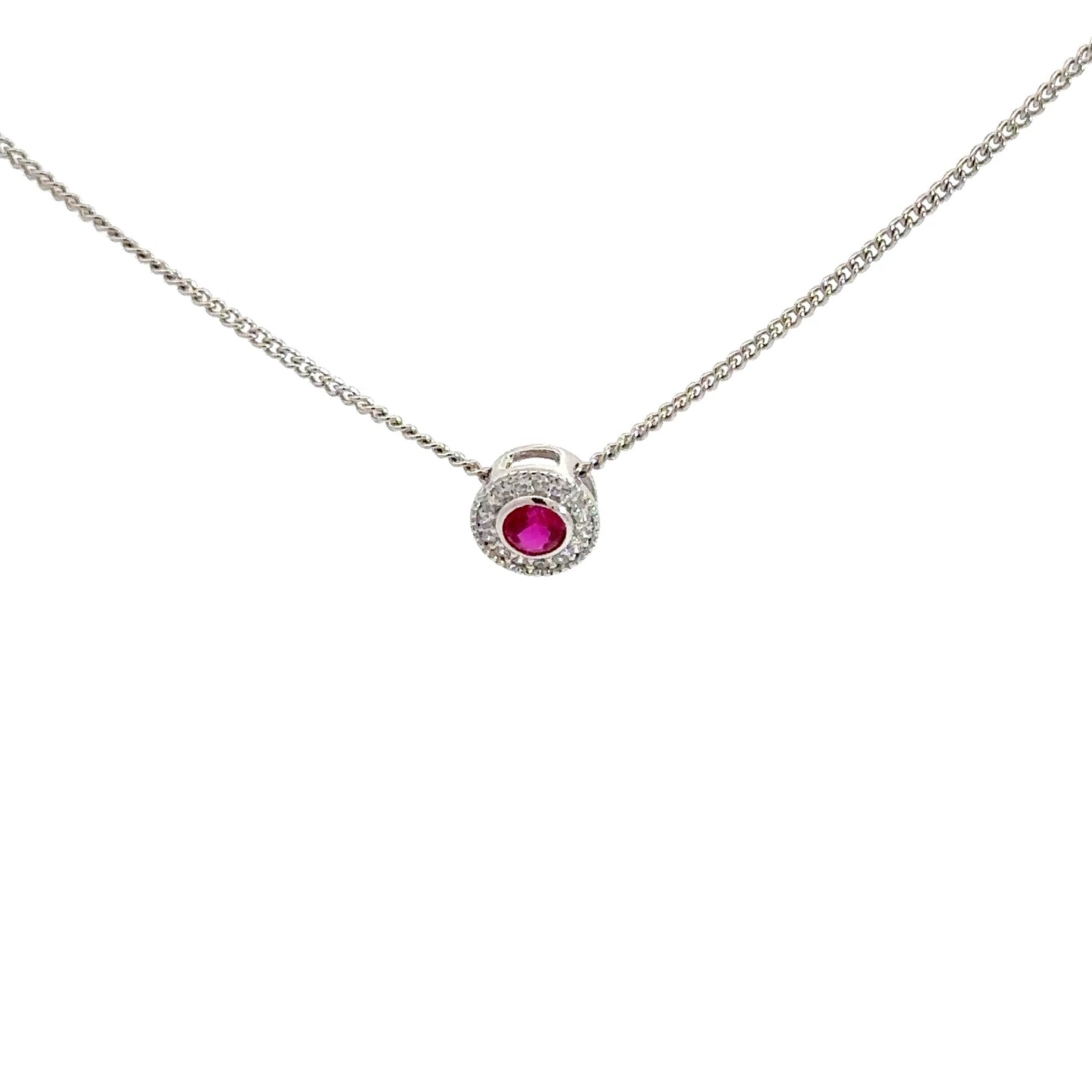 Sterling Silver Synthetic Ruby Pendant