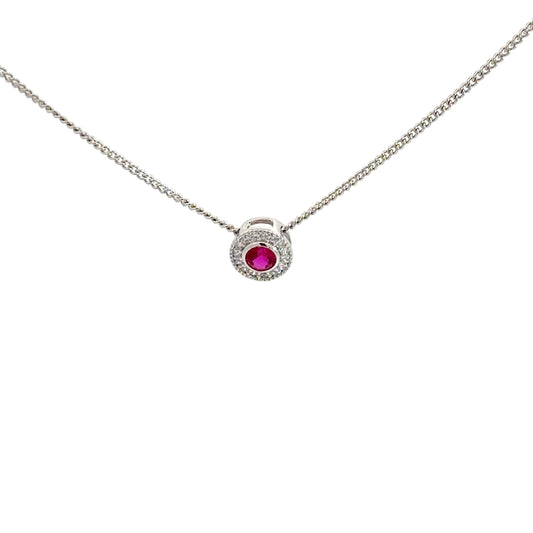 Sterling Silver Synthetic Ruby Pendant