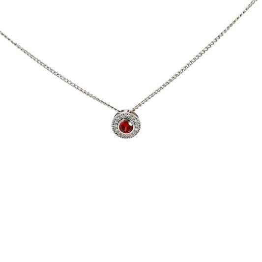 Sterling Silver Garnet Pendant