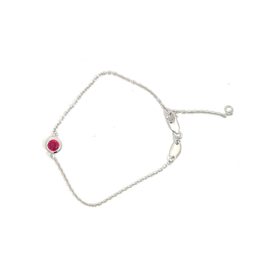 Sterling Silver Ruby Bracelet