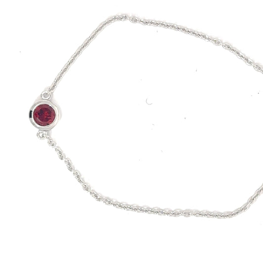 Sterling Silver Garnet Bracelet