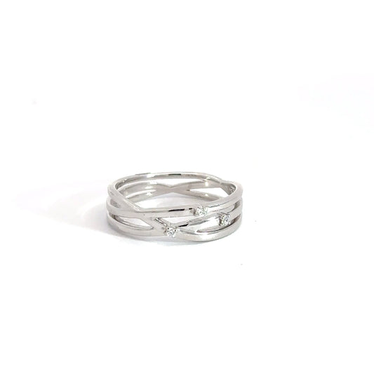 Sterling Silver and Diamond Fashion Ring