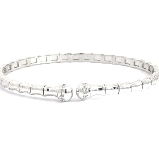 Sterling Silver Flexi-Bangle with White topaz