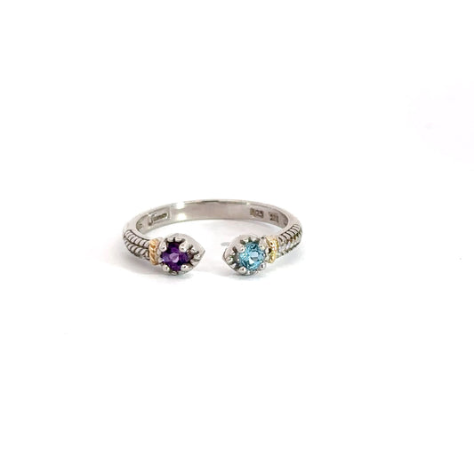 Sterling SIlver Amethyst & Blue Topaz Ring