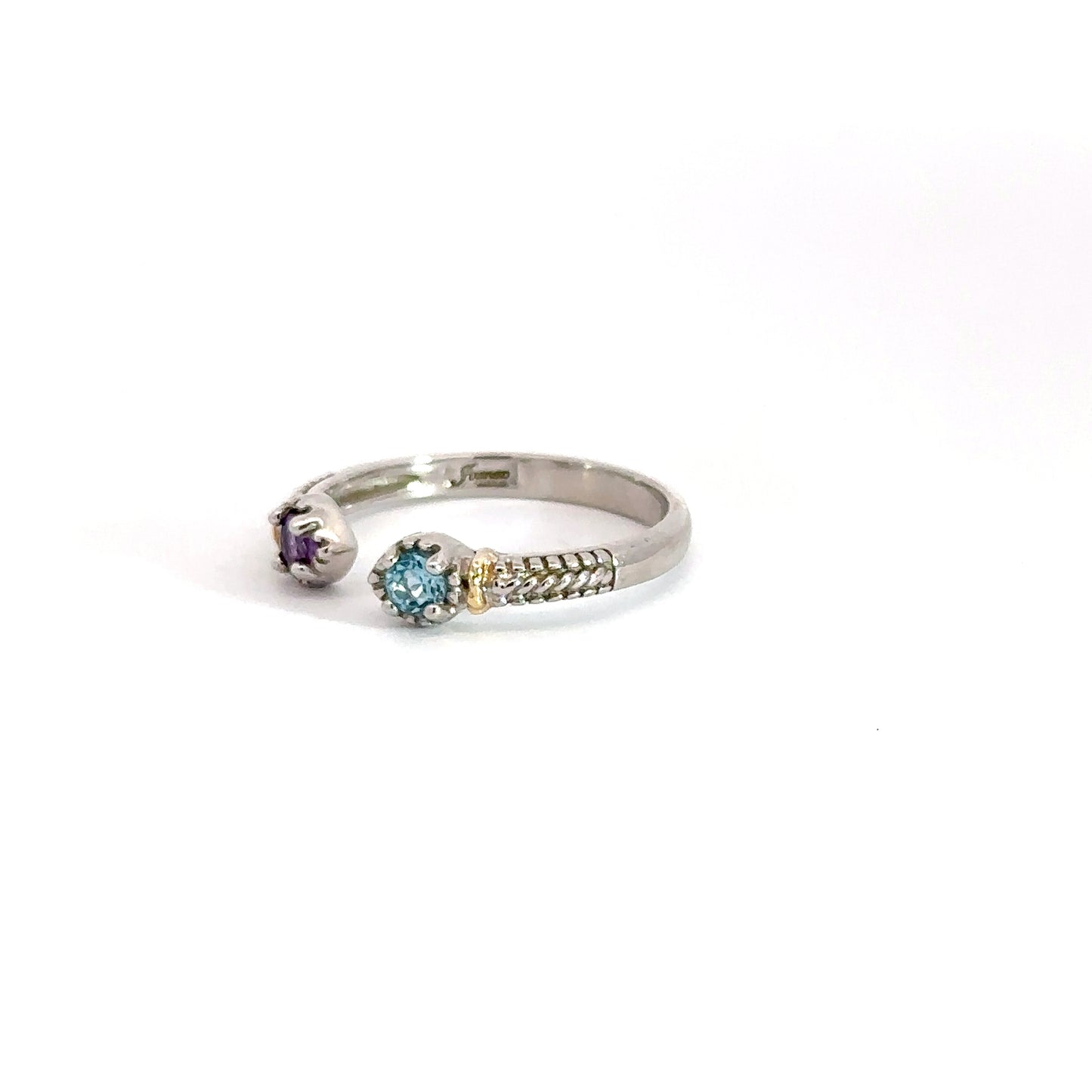 Sterling SIlver Amethyst & Blue Topaz Ring