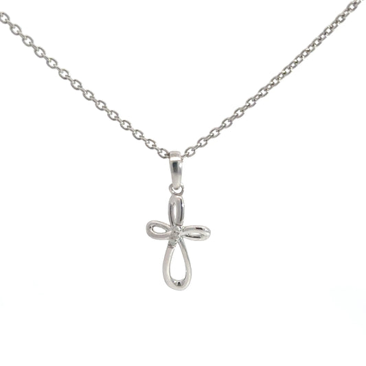 Sterling Silver Diamond Cross