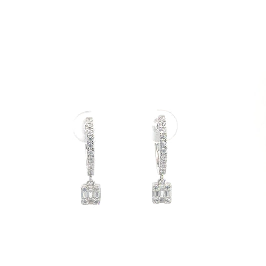 Sterling Silver Simulated Diamond Huggies