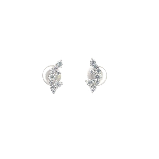 Sterling Silver Simulated Diamond Earring Climbers