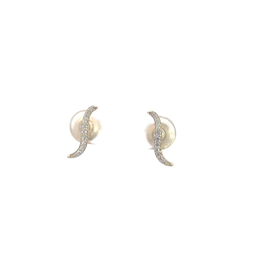 Gold Vermeil Sterling Silver Simulated Diamond Earrings